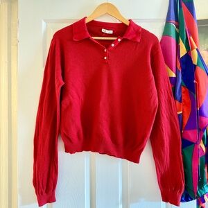 Alex Mill Jac waffle knit polo sweater L
